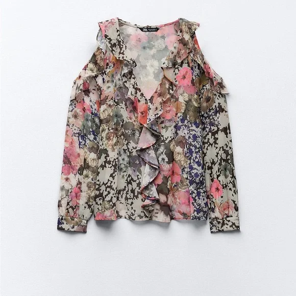 ❌SOLD❌ ZARA Floral Print Shirt - Picture 7 of 9